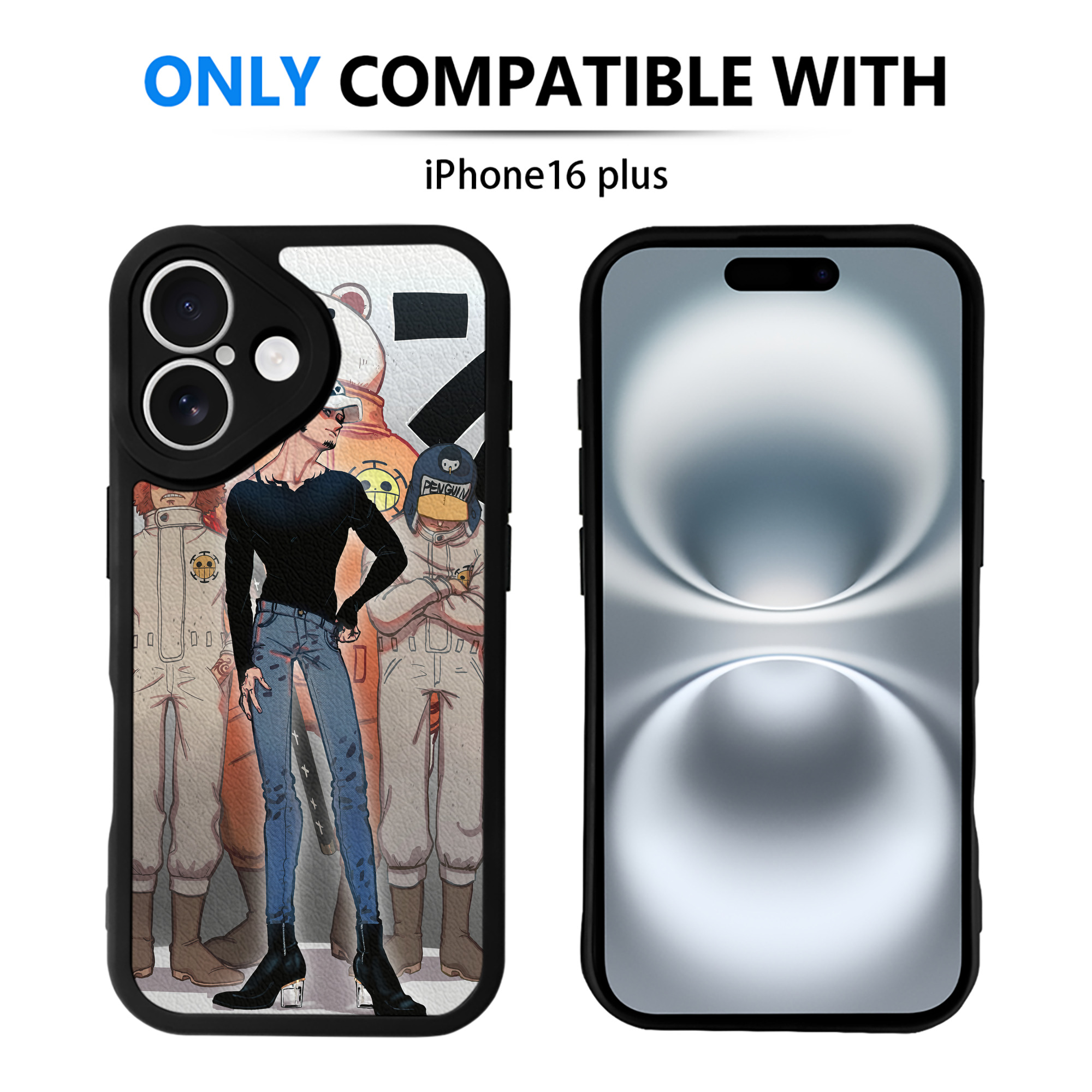 （画像用） ワンピース ONE PIECE 【iPhone 16シリーズ対応】シリコンスマホケース（レザー調） 材質：シリコン